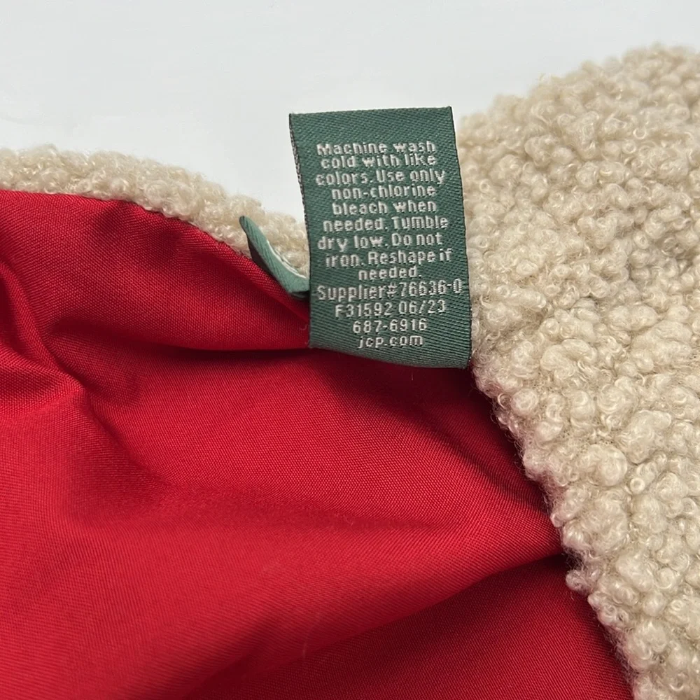 Paw &‎ Tail Red Gingerbread Dog Vest with Tan Sherpa Fur Hook & Loop Close Large
